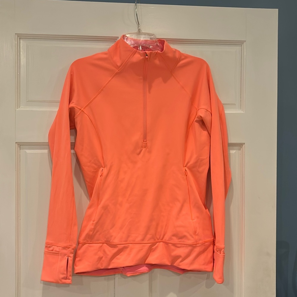 Athleta Running Long Sleeve Pullover, Orange, Medium